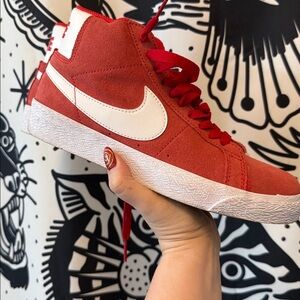 Nike Kids Red Suede Sneakers